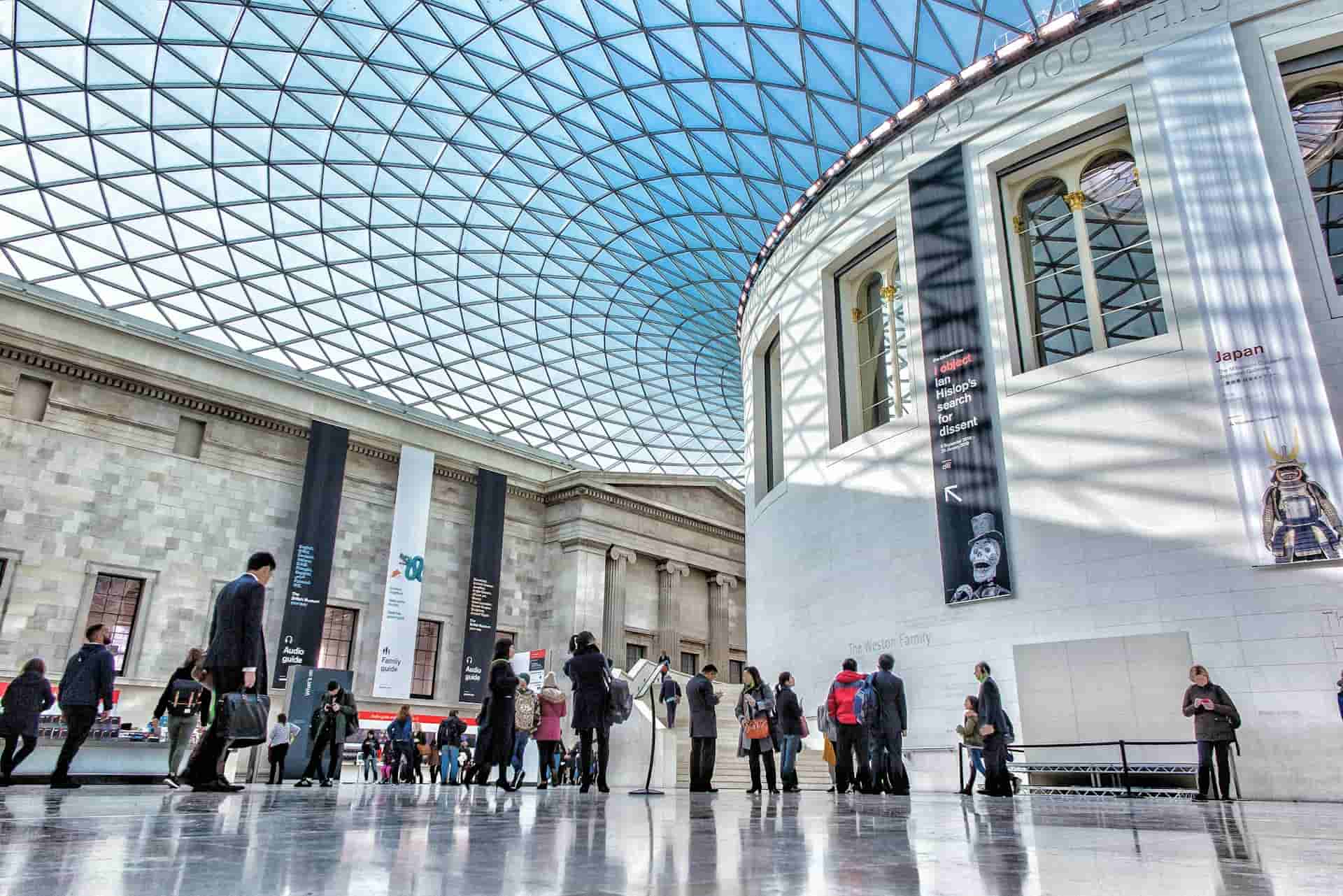 People walking around The British Museum