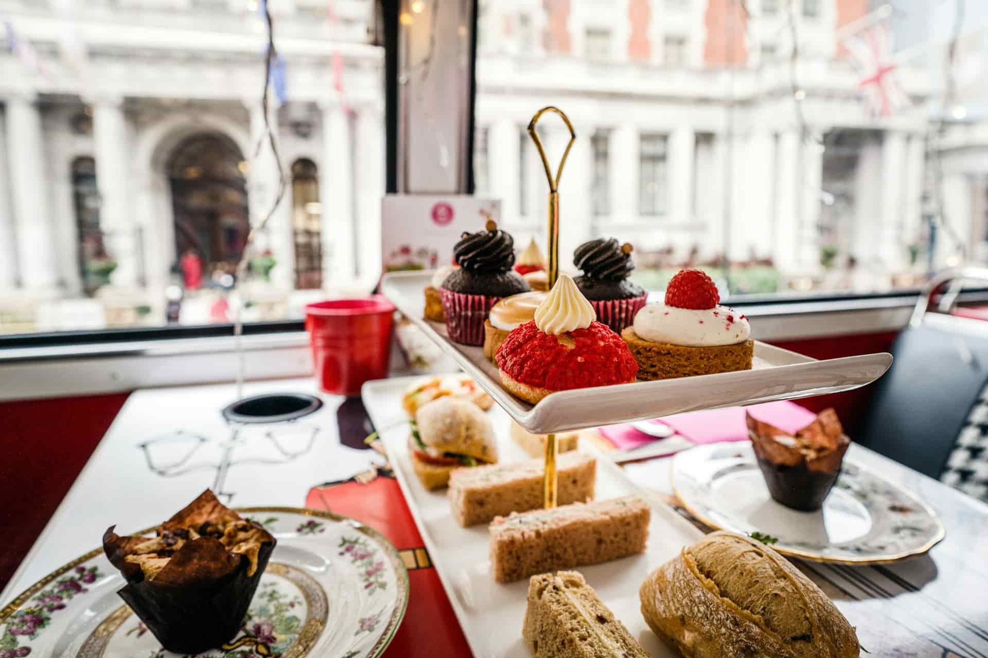 Cakes and delicious delights at afternoon tea